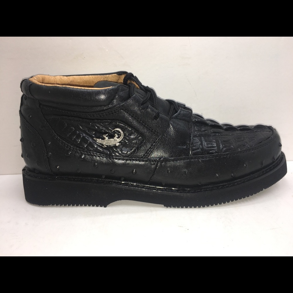 Men’s Crocodile/Ostrich Print Leather Shoes